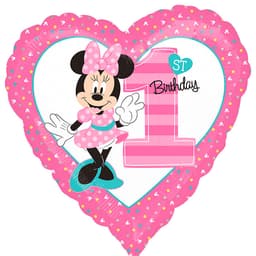 A 18"/45 см Сердце Минни 1й День Рождения