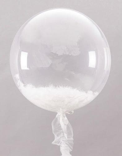 Баблс 45 см с перьями (белые)