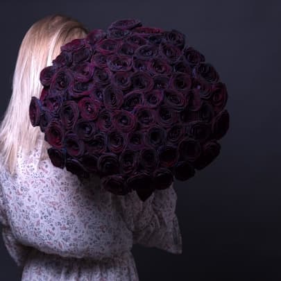 Букет 75 Черных Роз