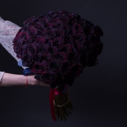 Букет 75 Черных Роз
