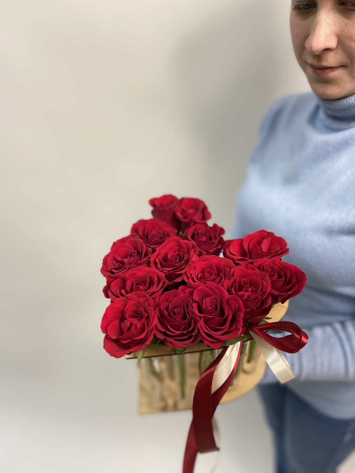 Букет из 15 Роз в пробирках