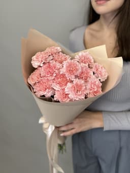 Букет из 15 розовых диантусов Революционная