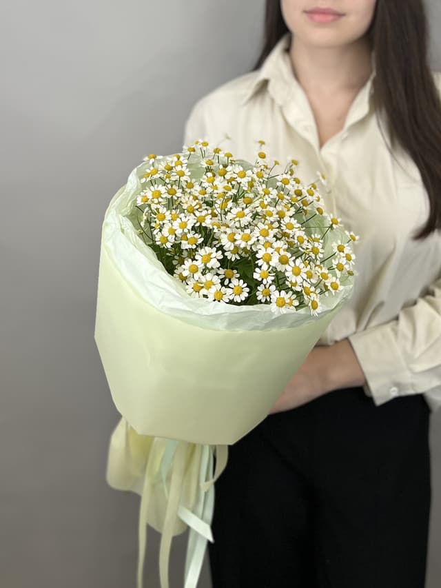 Мини букет из 5 полевых ромашек Мини букет из 5 полевых ромашек