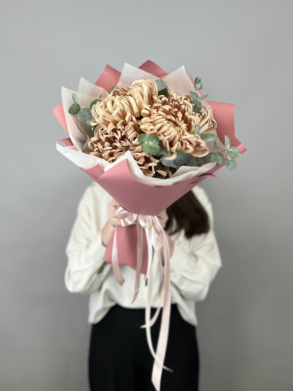 Оригинальный букет хризантем "Copper" S