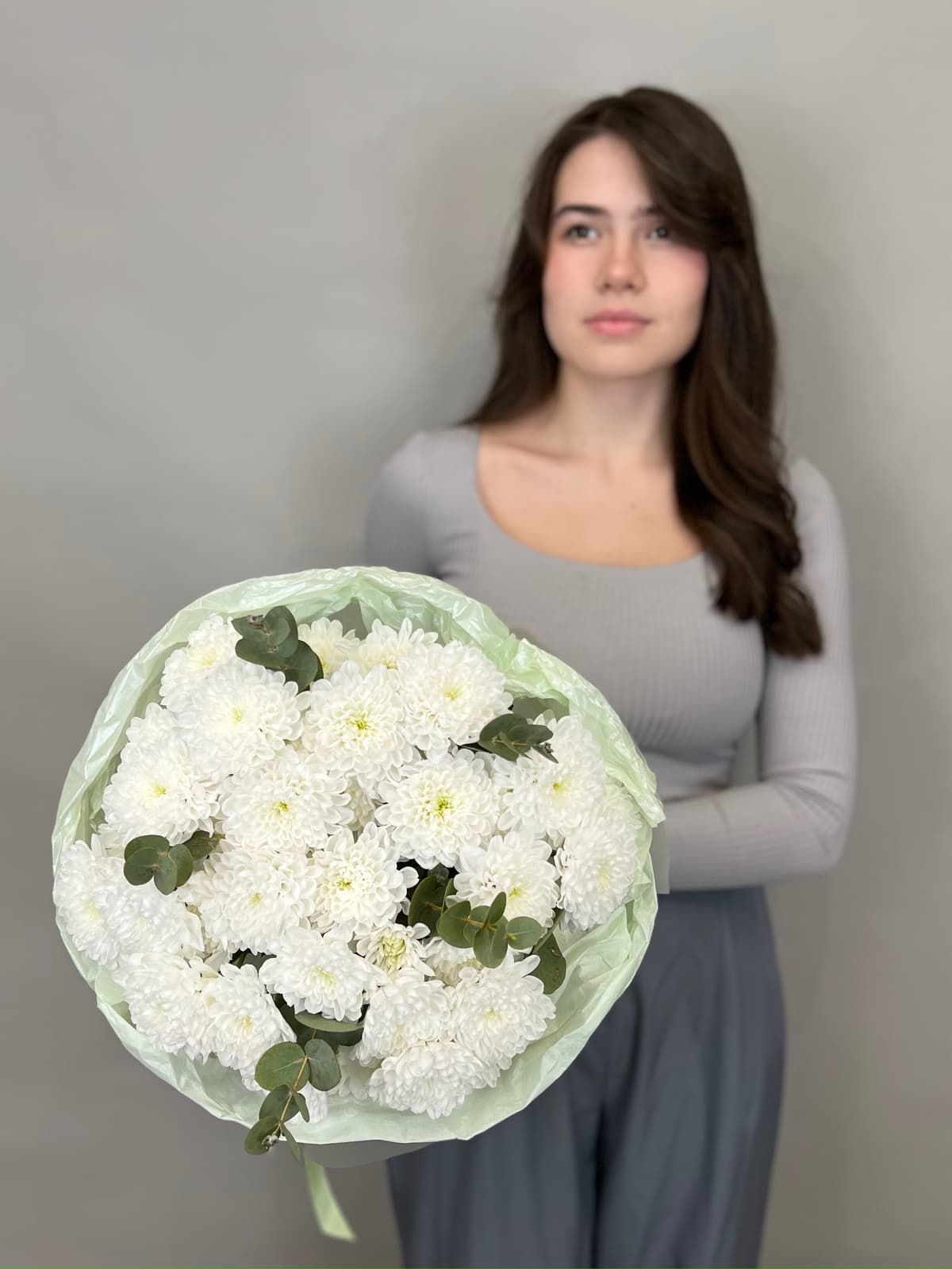 Букет хризантем "Green tea"