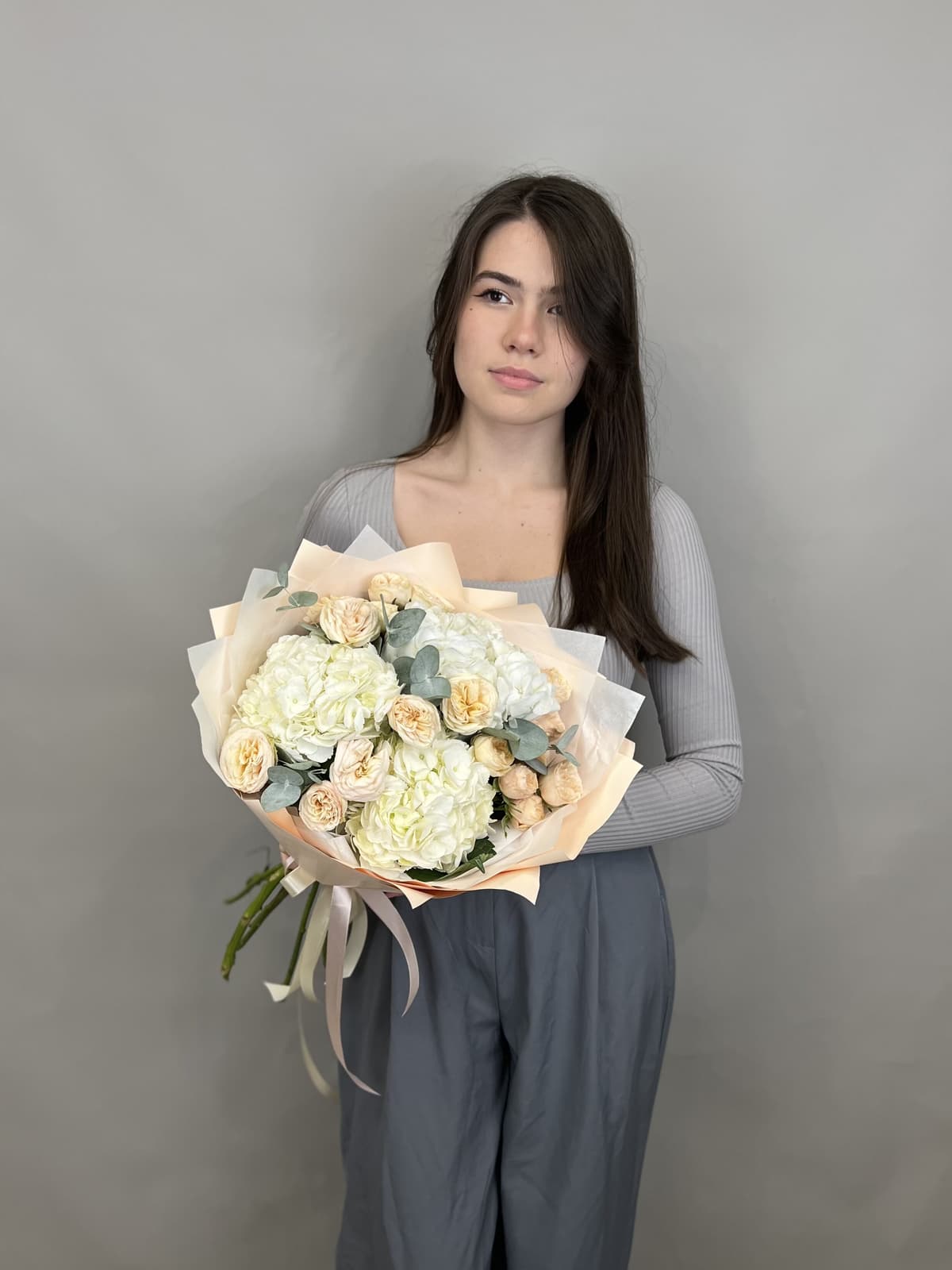 Красивый букет "Персиковый нюд"