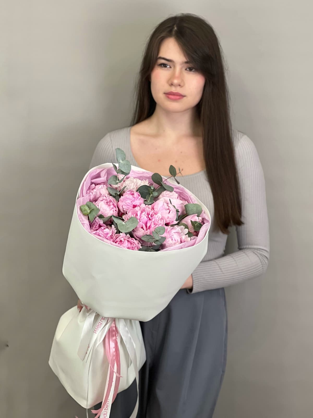 Букет пионов "Fluffy pink"