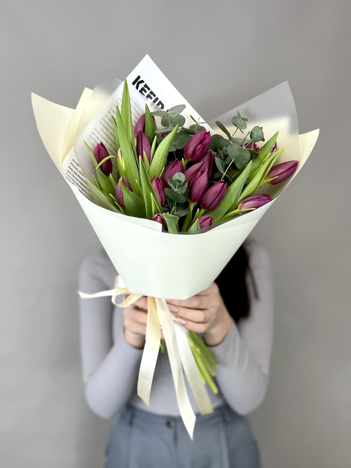 Букет пионовидных тюльпанов "Double Princess" M