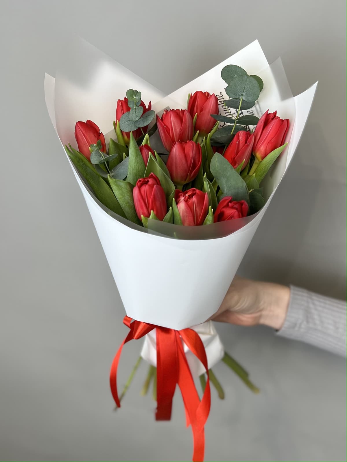 Букет пионовидных тюльпанов "Red Princess" S