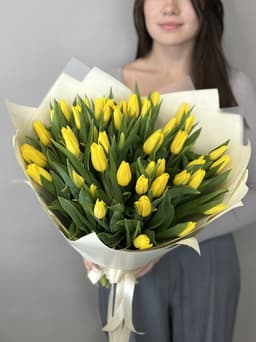 Букет из 51 желтого тюльпана "Gold" L