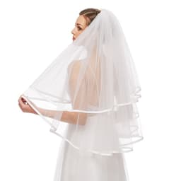 Фата с гребнем, 2 слоя, 60/80, Белый, 1 шт.