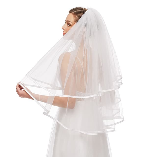 Фата с гребнем, 2 слоя, 60/80, Белый, 1 шт. Фата с гребнем, 2 слоя, 60/80, Белый, 1 шт.