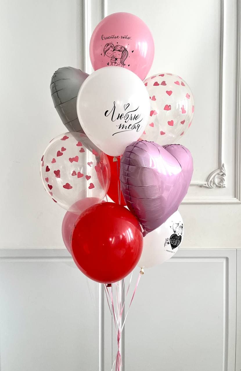 Фонтан из шаров «Люблю тебя нежно»