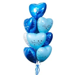 Фонтан из шаров "Синии сердца"