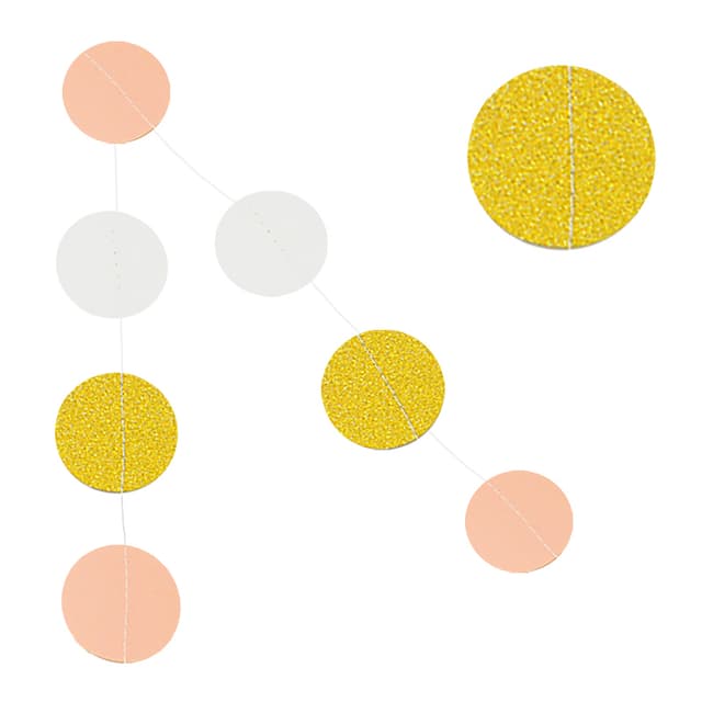 Гирлянда Круги МИкс золото,нежно-розовый,белый /1шт /2,5м Гирлянда Круги МИкс золото,нежно-розовый,белый /1шт /2,5м