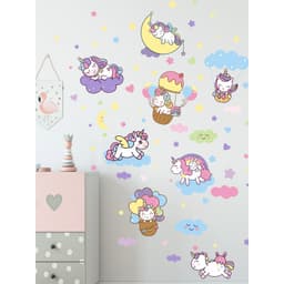 Интерьерные наклейки "Единороги" 42х125 см разноцветный