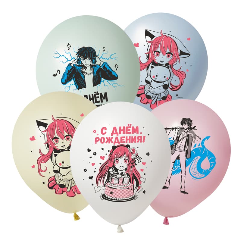 К 12 / 30 см СДР Герои Аниме, Ассорти Пастель 2 ст.