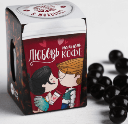 Кофейные зёрна в шоколаде «Любовь пахнет кофе», 30 г Кофейные зёрна в шоколаде «Любовь пахнет кофе», 30 г