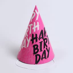 Колпак бумажный "Happy Birthday", (набор 6 шт)