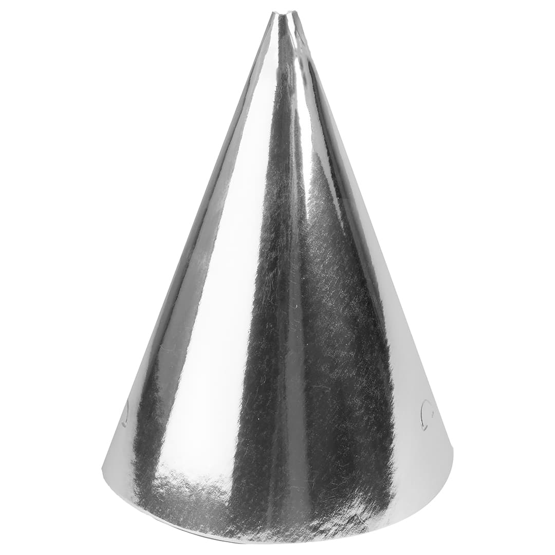 Колпаки, Серебро, металлик, 16 см, 6 шт.