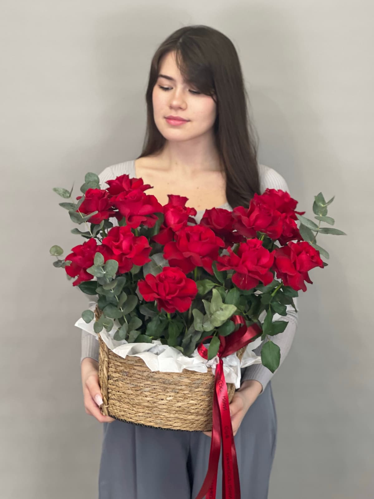 Композиция из французских роз "Cupid"