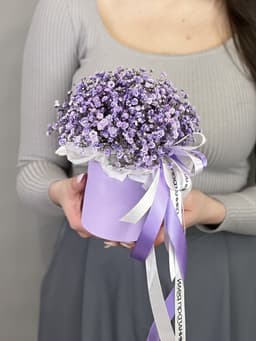 Композиция из гипсофилы в коробке "Lavander" S