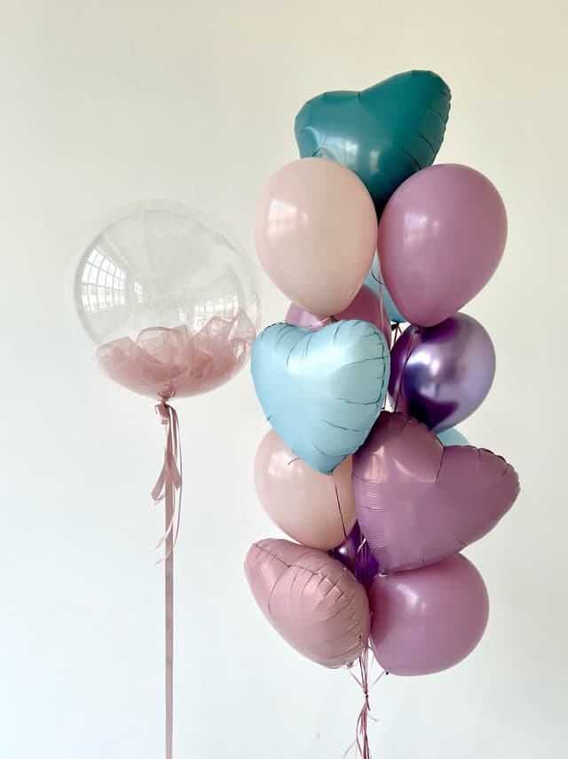 Композиция из шаров «Пудра, лаванда, лазурь» Композиция из шаров «Пудра, лаванда, лазурь»