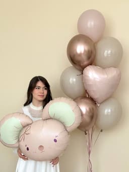 Композиция из шаров «Розовая Мышка»