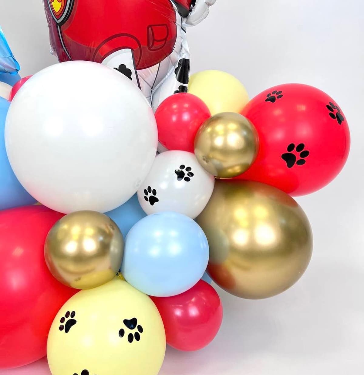 Композиция из шаров с воздухом «Пожарный щенок»