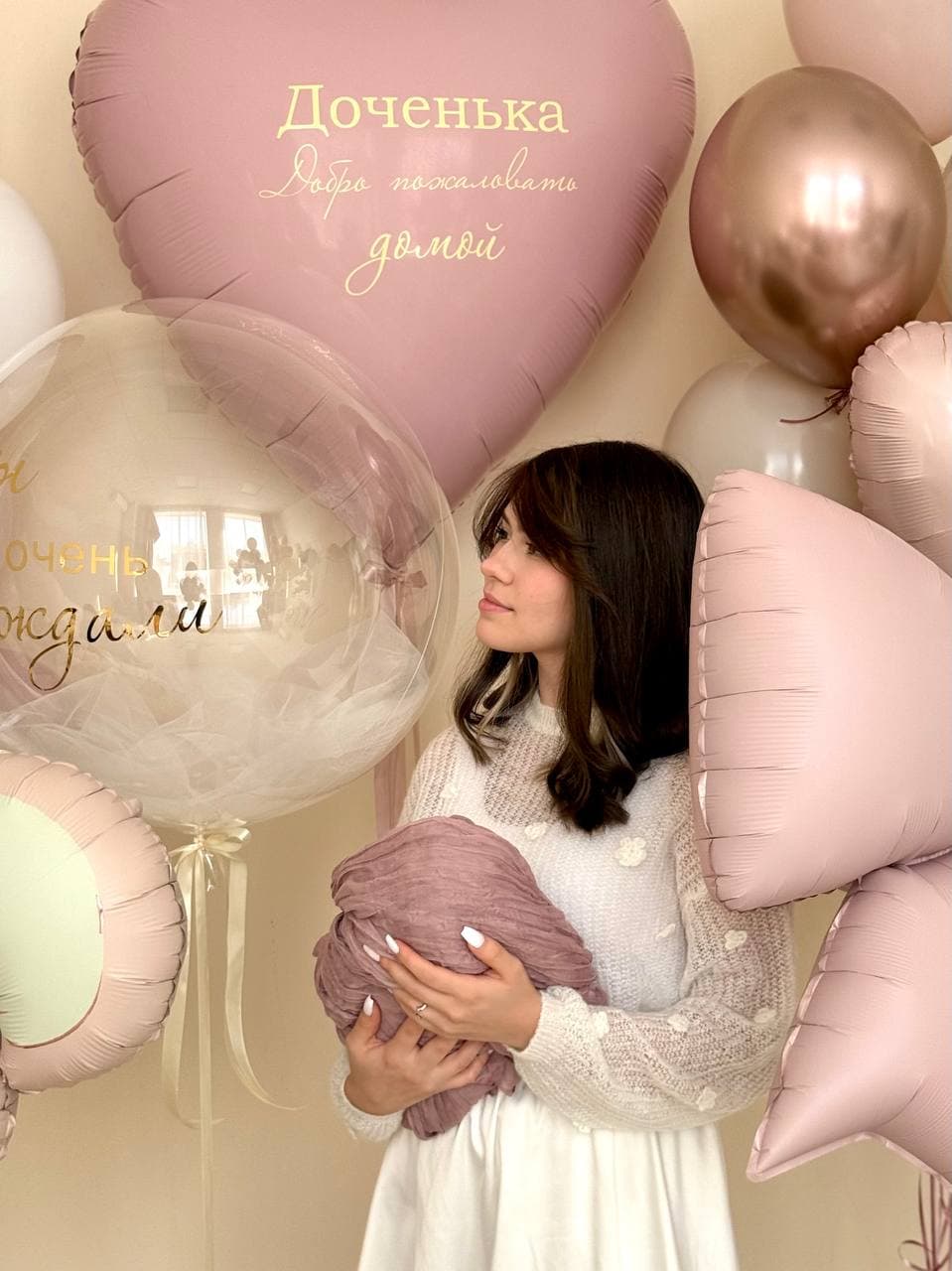 Композиция из шаров «Выписка розовая»