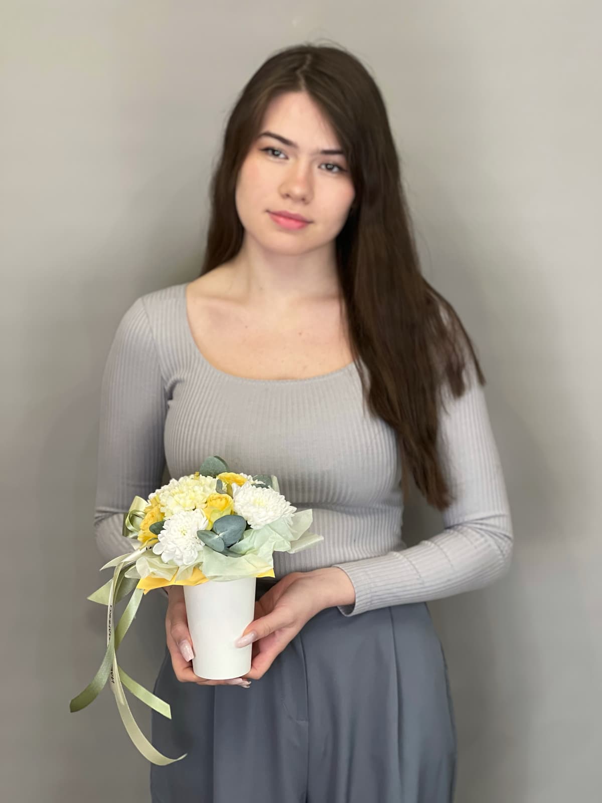 Композиция "Желтенькая" в стаканчике