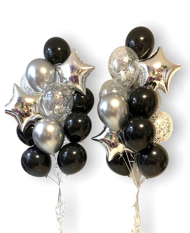 Композиция из шаров "Black and Silver" Композиция из шаров "Black and Silver"