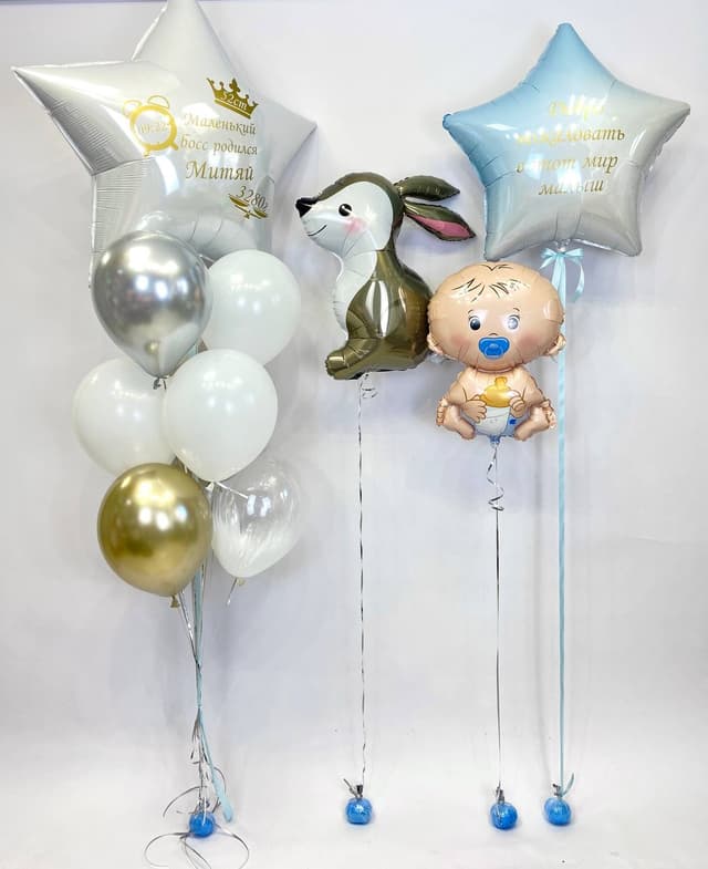 Композиция из шаров «Добро пожаловать малыш!» Композиция из шаров «Добро пожаловать малыш!»