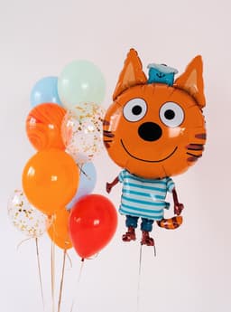 Композиция из шаров "Коржик, шары с конфетти"