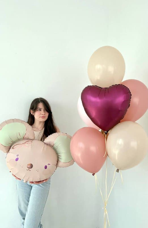 Композиция из шаров «Мышонок pink» Композиция из шаров «Мышонок pink»