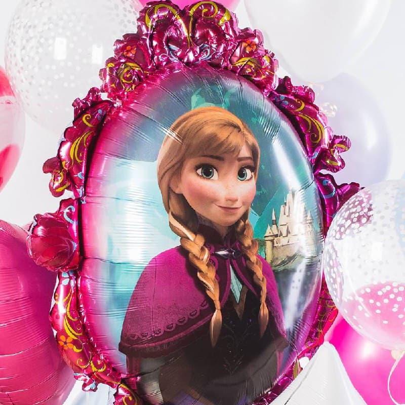 Композиция из шаров на грузах "Холодное сердце.Анна"