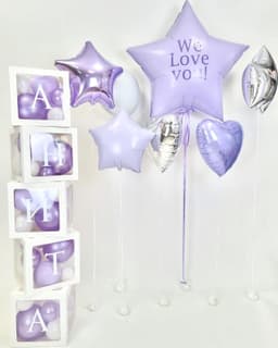 Композиция из шаров на грузах "Лаванда"