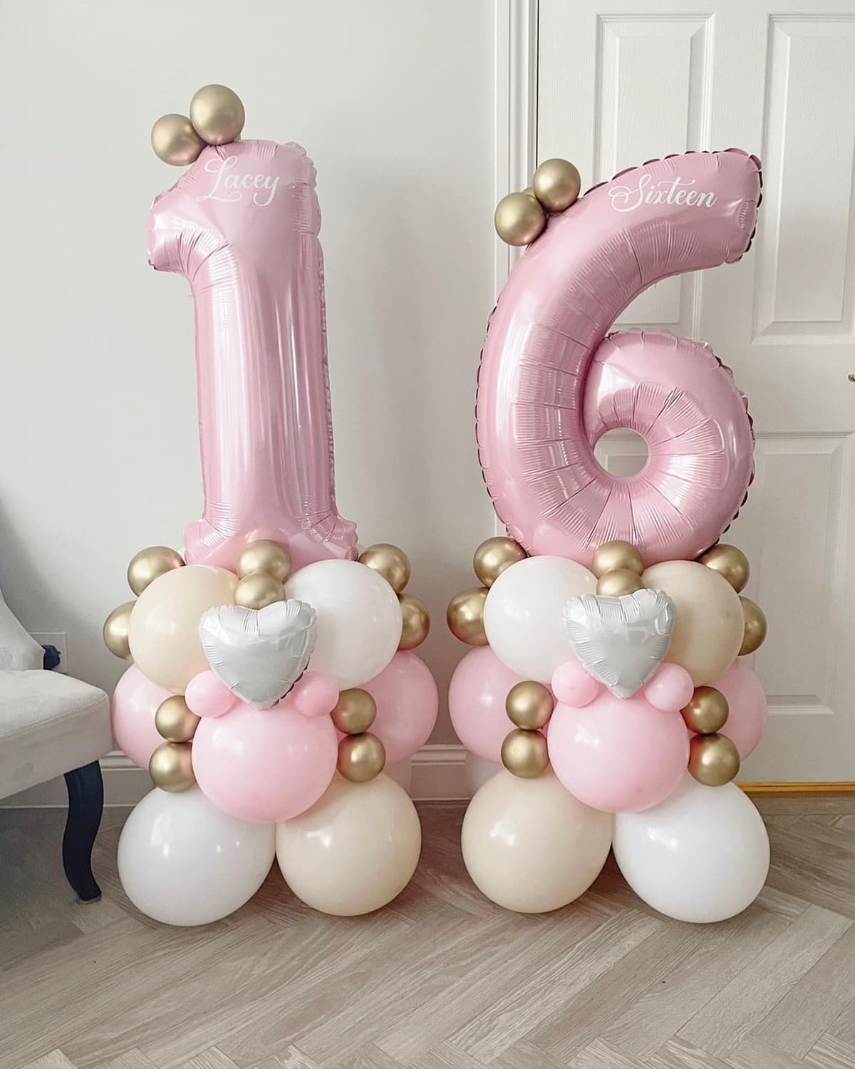 Композиция из шаров с воздухом "Розовое облако"