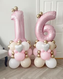 Композиция из шаров с воздухом "Розовое облако"