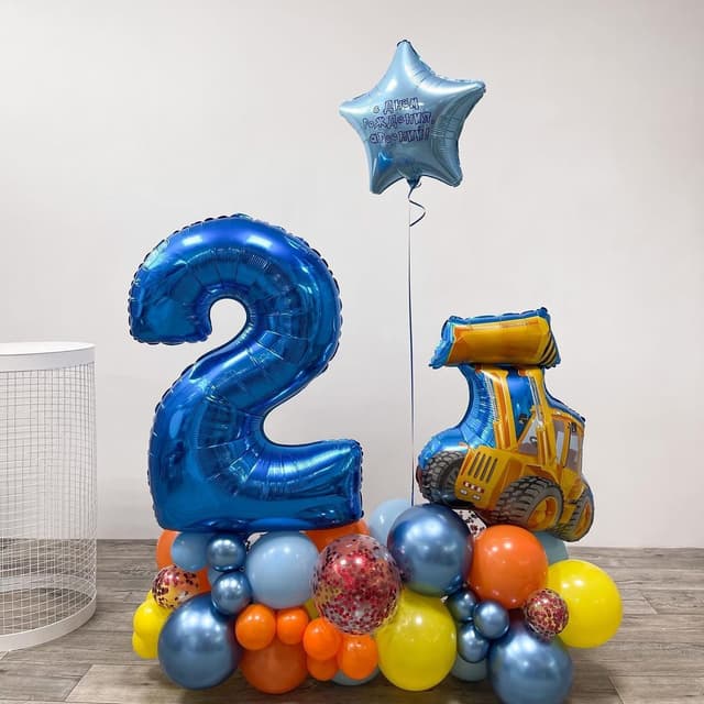 Композиция из шаров с воздухом «Желтый экскаватор» Композиция из шаров с воздухом «Желтый экскаватор»