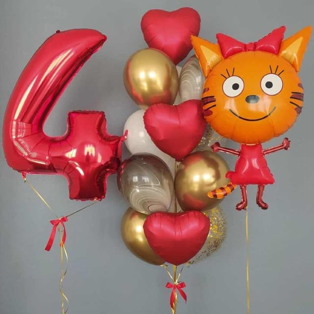 Композиция из шаров "Три кота - Карамелька" Композиция из шаров "Три кота - Карамелька"