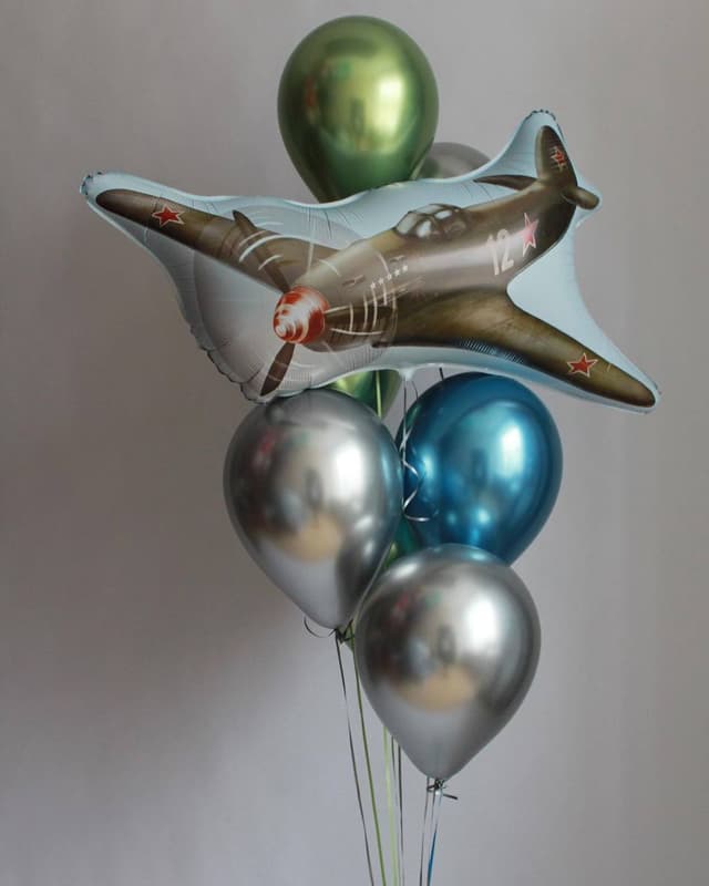 Композиция из шаров «Военный самолет» Композиция из шаров «Военный самолет»