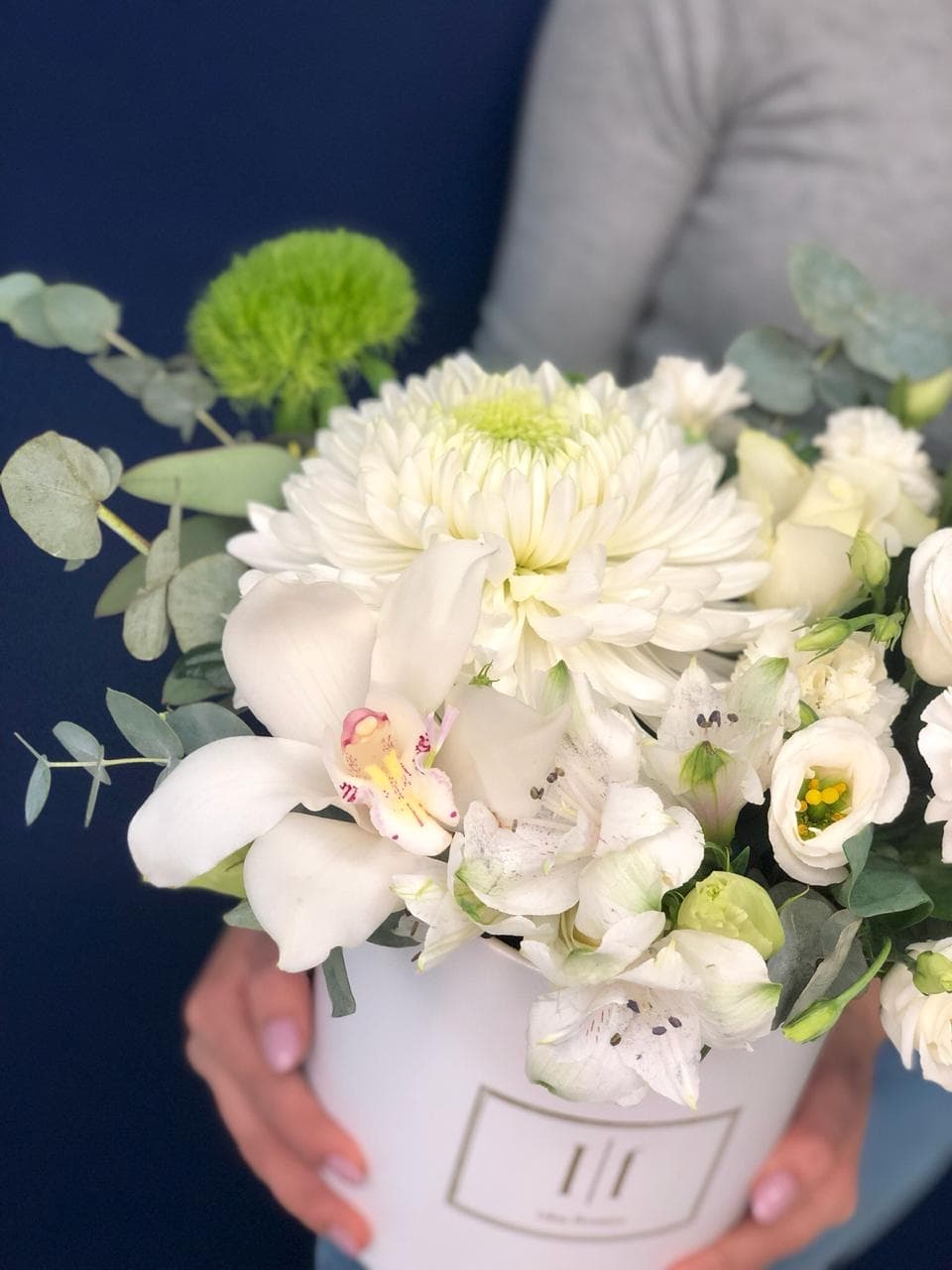 Композиция в шляпной коробке "Зимний уют"