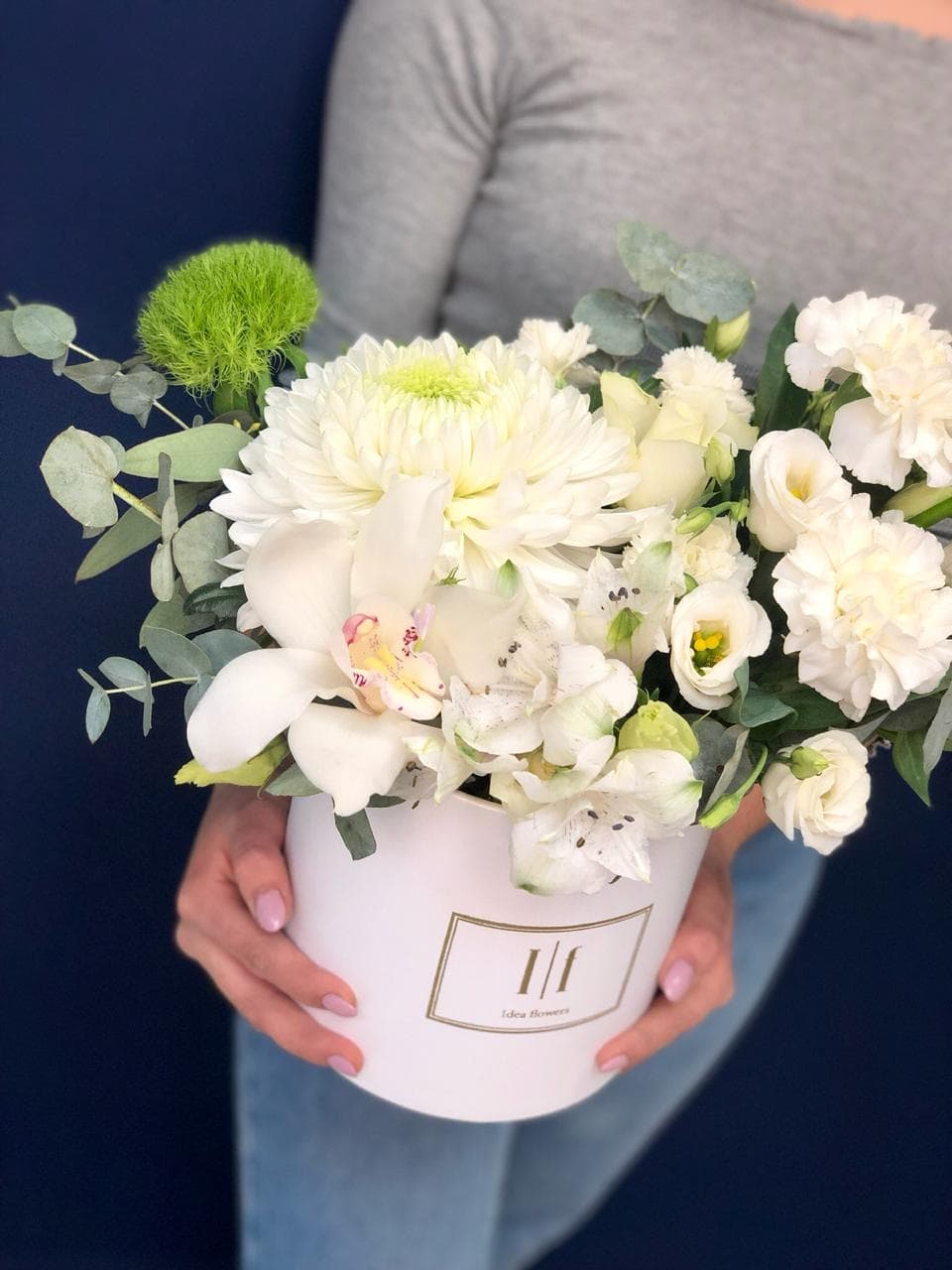 Композиция в шляпной коробке "Зимний уют"