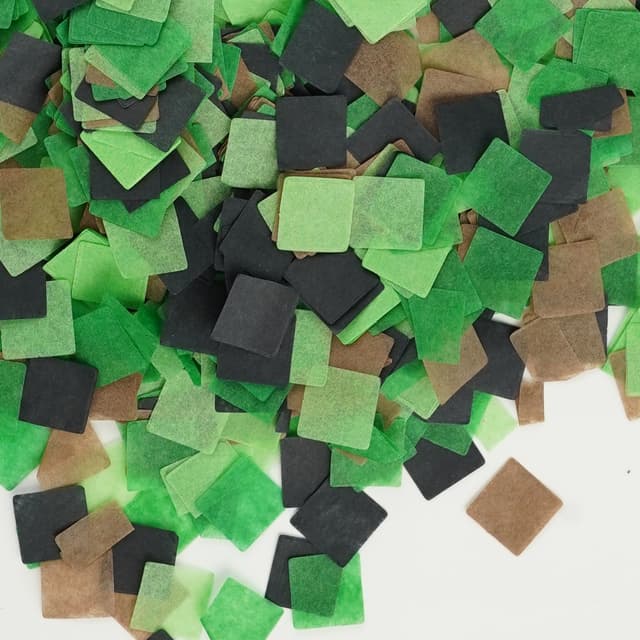 Конфетти тишью квадратное , Пиксели , Зеленый/Коричневый/Черный, 1,5 см, 1гр. Конфетти тишью квадратное , Пиксели , Зеленый/Коричневый/Черный, 1,5 см, 1гр.