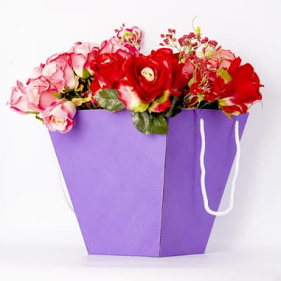 Коробка для цветов Крафт-Сиреневый 160*280*280 мм