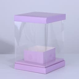 Коробка для цветов с вазой и PVC окнами складная «Лаванда», 16 х 23 х 16 см