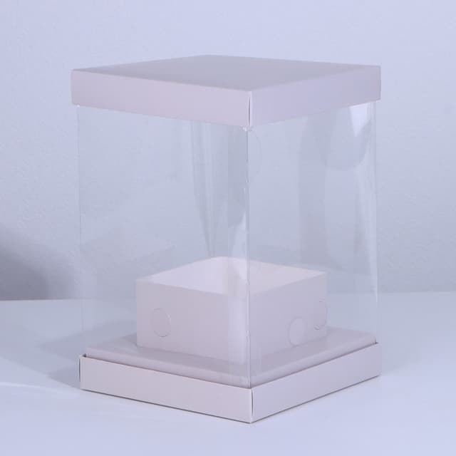 Коробка для цветов с вазой и PVC окнами складная «Серая», 16 х 23 х 16 см Коробка для цветов с вазой и PVC окнами складная «Серая», 16 х 23 х 16 см