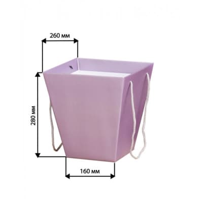 Коробка для цветов Сиреневая 160*260*280 мм Коробка для цветов Сиреневая 160*260*280 мм