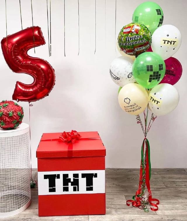 Коробка сюрприз из шаров «Гейм» Коробка сюрприз из шаров «Гейм»